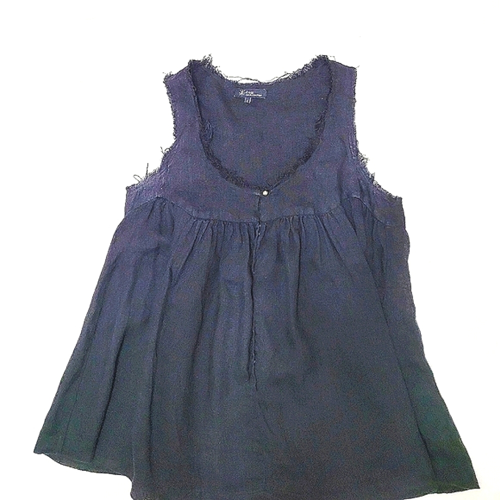 Etoile Isabel Marant black linen baby doll top. Size 2